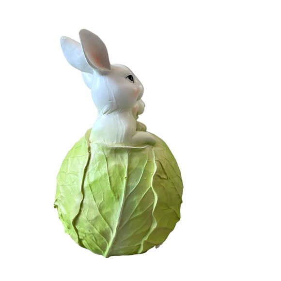 Spring Gatherings Bunny Couple With Cabbage Easter Decor NEW - Picture 6 of 15